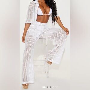 White Crochet Swim Cover-Up Set